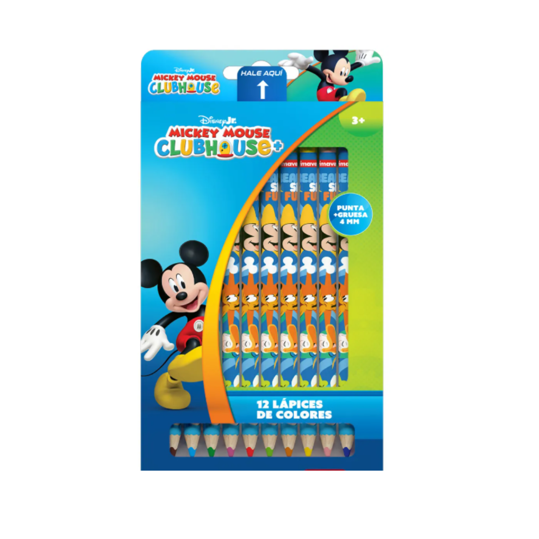 Premium Colored Pencils for Boys (Pack of 12) - Primavera - Mickey