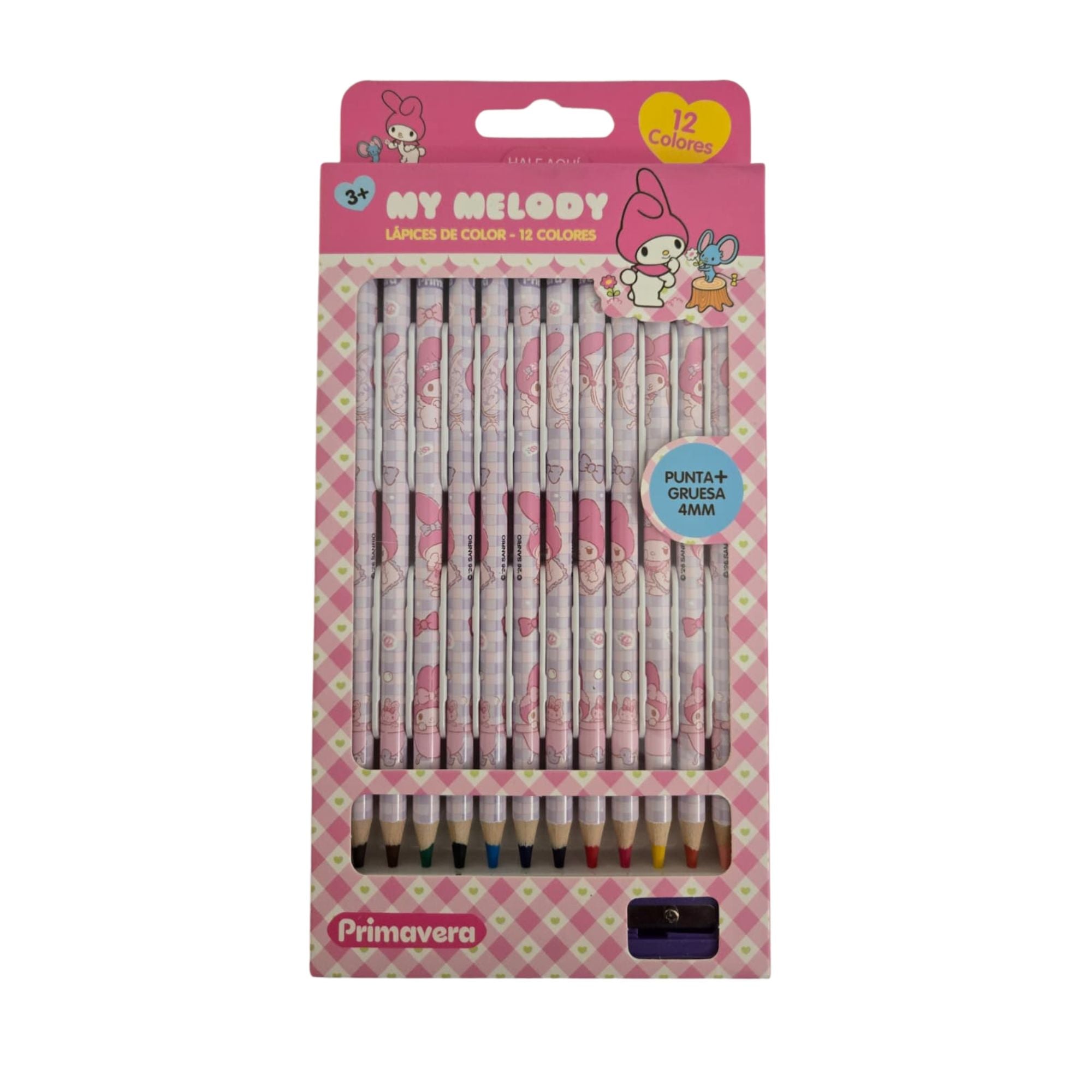 12 Colored Pencils Set with Sharpener  - 4mm Thick Core