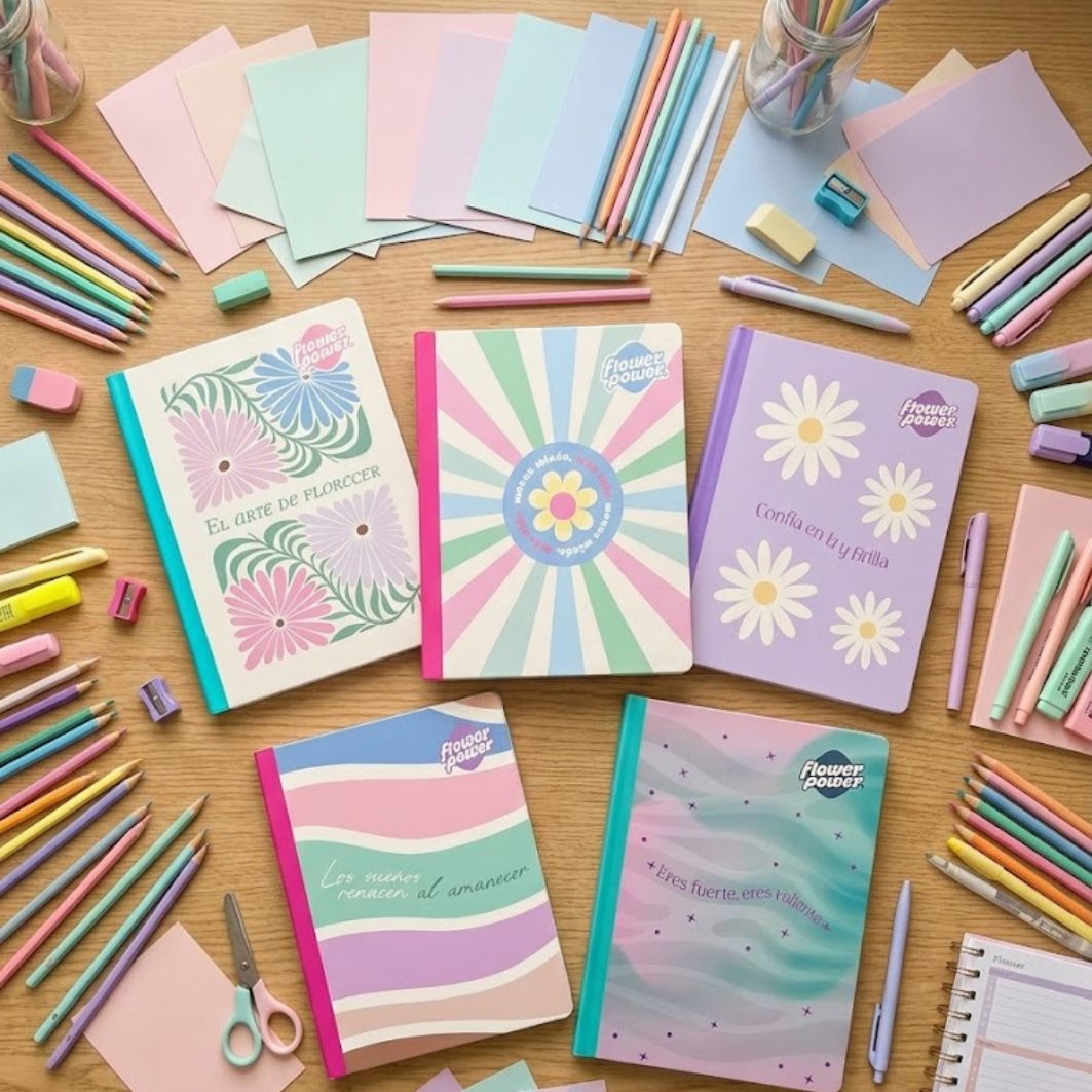 Primavera Flower Power Notebook – Pastel Floral Design Journal for Girls