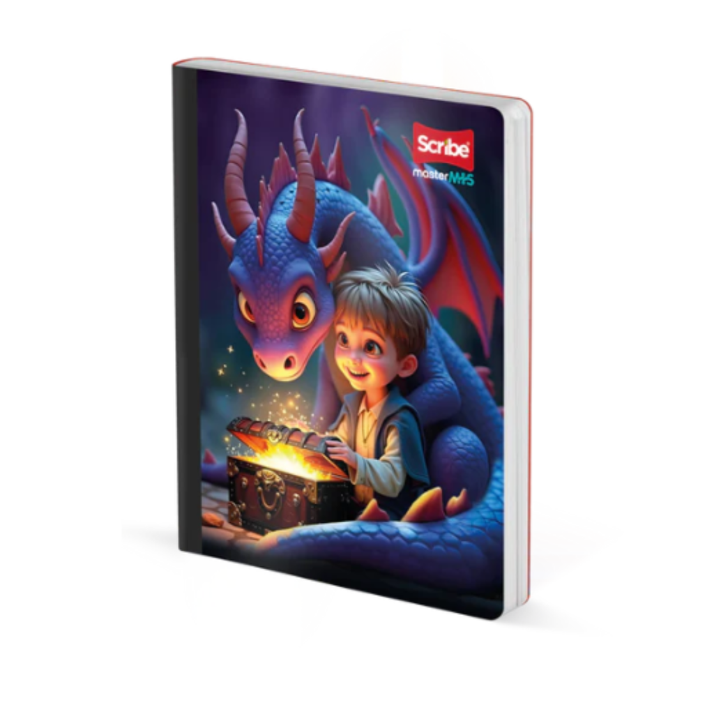 School Notebook with Stickers - Scribe Dragon Design