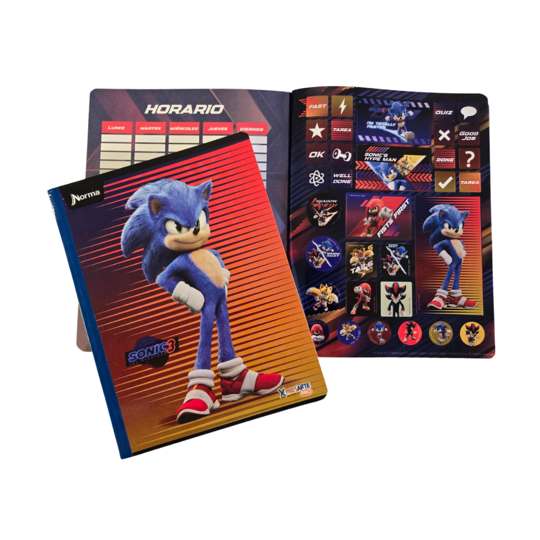 Composition Notebook for Boys with Stickers. NORMA - Sonic-Edition
