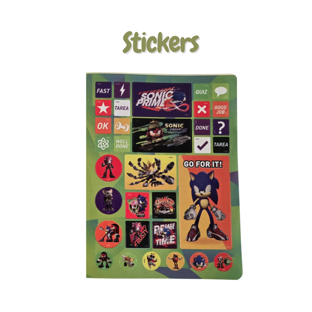Composition Notebook for Boys with Stickers. NORMA - Sonic-Edition
