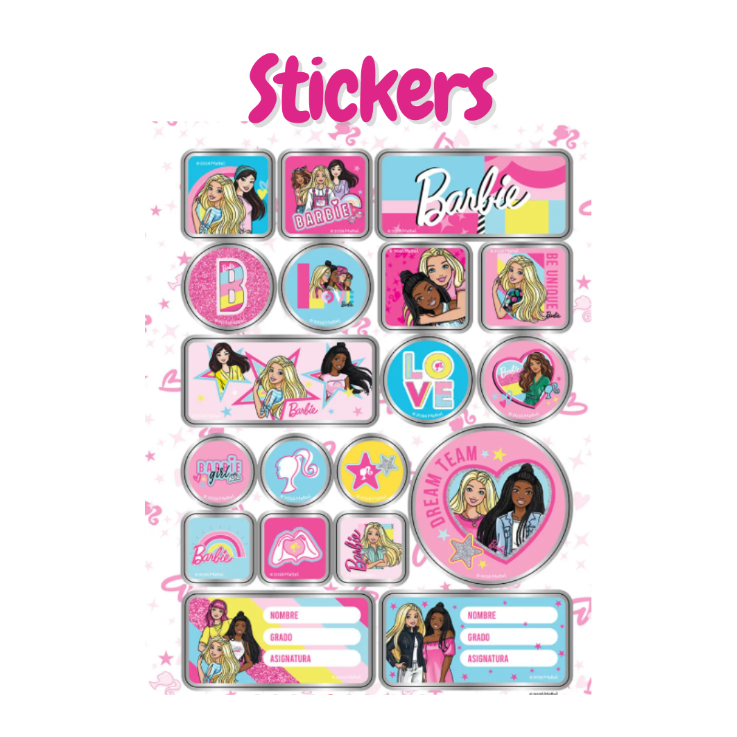 Composition Notebook for Girls with Stickers. Primavera Barbie Style