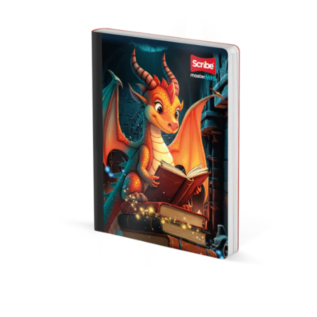 School Notebook with Stickers - Scribe Dragon Design