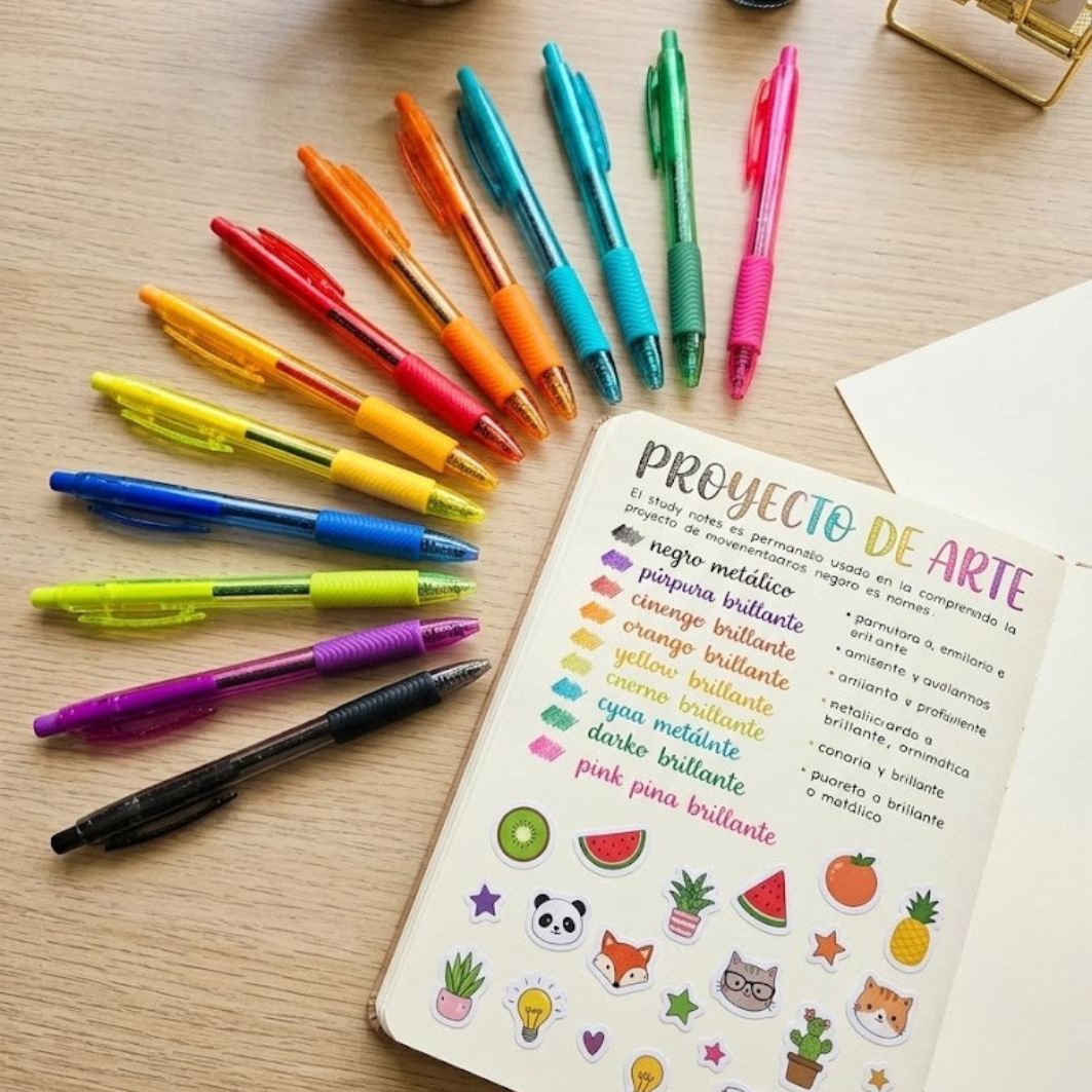 Rainbow Ballpoint Pen Set – 10 Pack of Colorful Everyday Pens