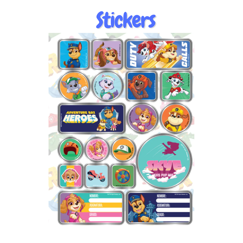 Composition Notebook for Boys with Stickers. Primavera - Paw Patrol
