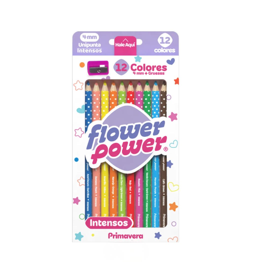Primavera Flower Power "Intensos" Colored Pencils – Set of 12