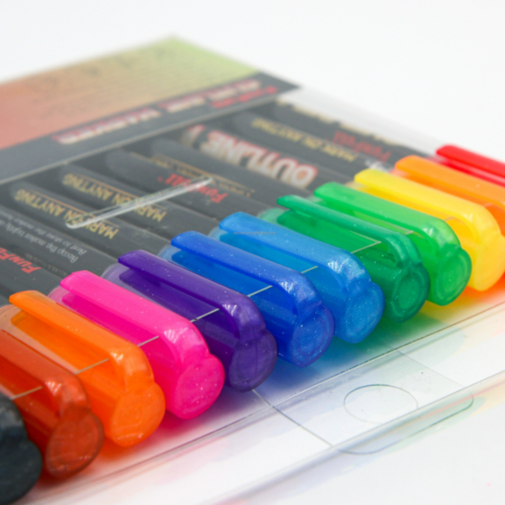 12pcs Double Line Outline Markers