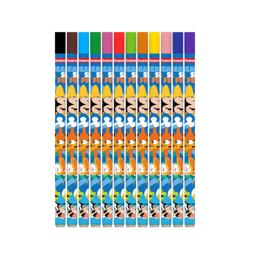 Premium Colored Pencils for Boys (Pack of 12) - Primavera - Mickey