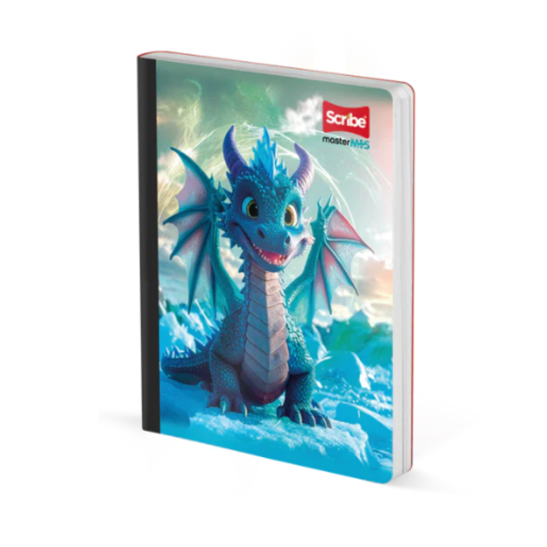 School Notebook with Stickers - Scribe Dragon Design