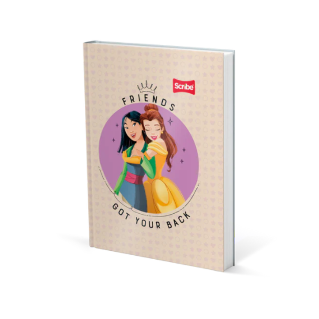 Hardcover Notebook for Girls with Stickers. Scribe - Princess Design