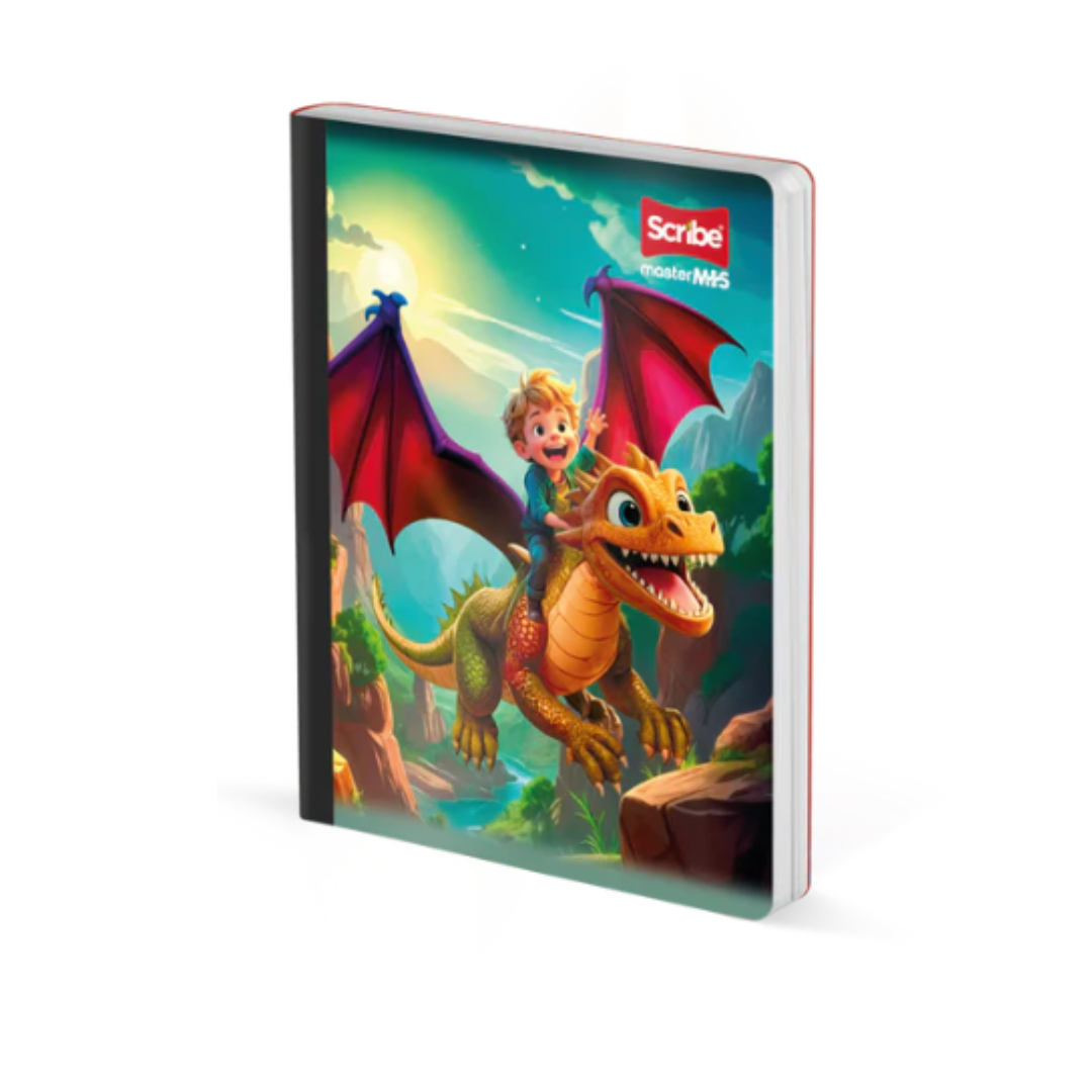 School Notebook with Stickers - Scribe Dragon Design