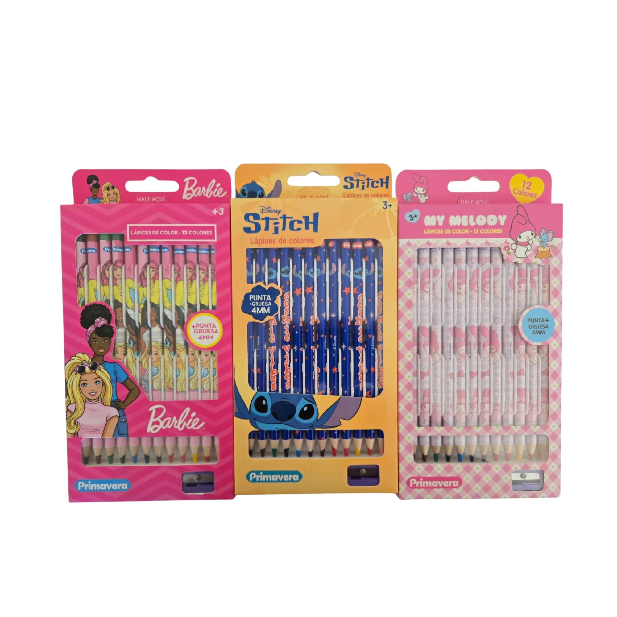 12 Colored Pencils Set with Sharpener  - 4mm Thick Core