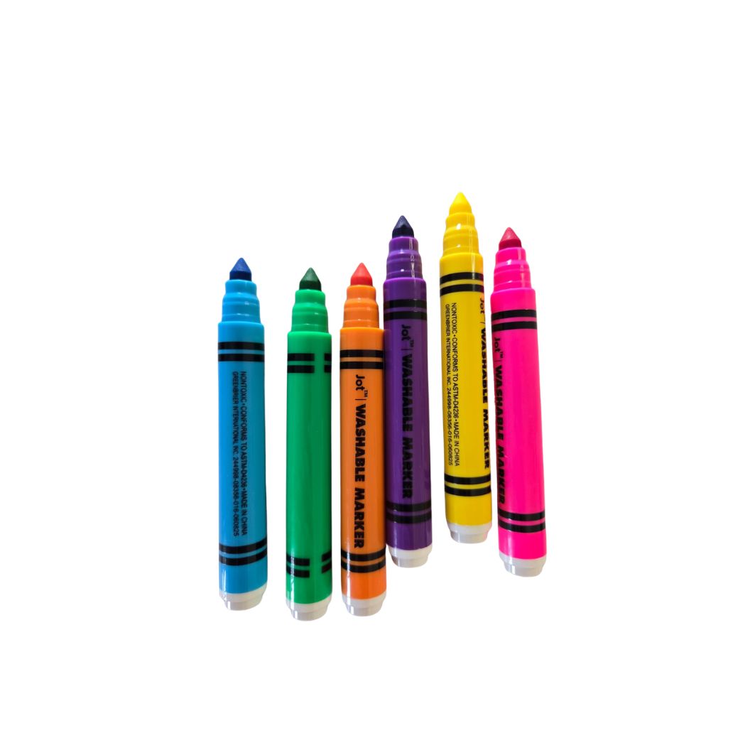 Washable Markers – 6 Pack Bold Colors - Jot Activity