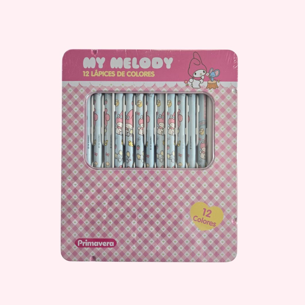 Premium Colored Pencil Set for Girls – Metal Tin (12-Piece) – Primavera Brand – Disney & Sanrio