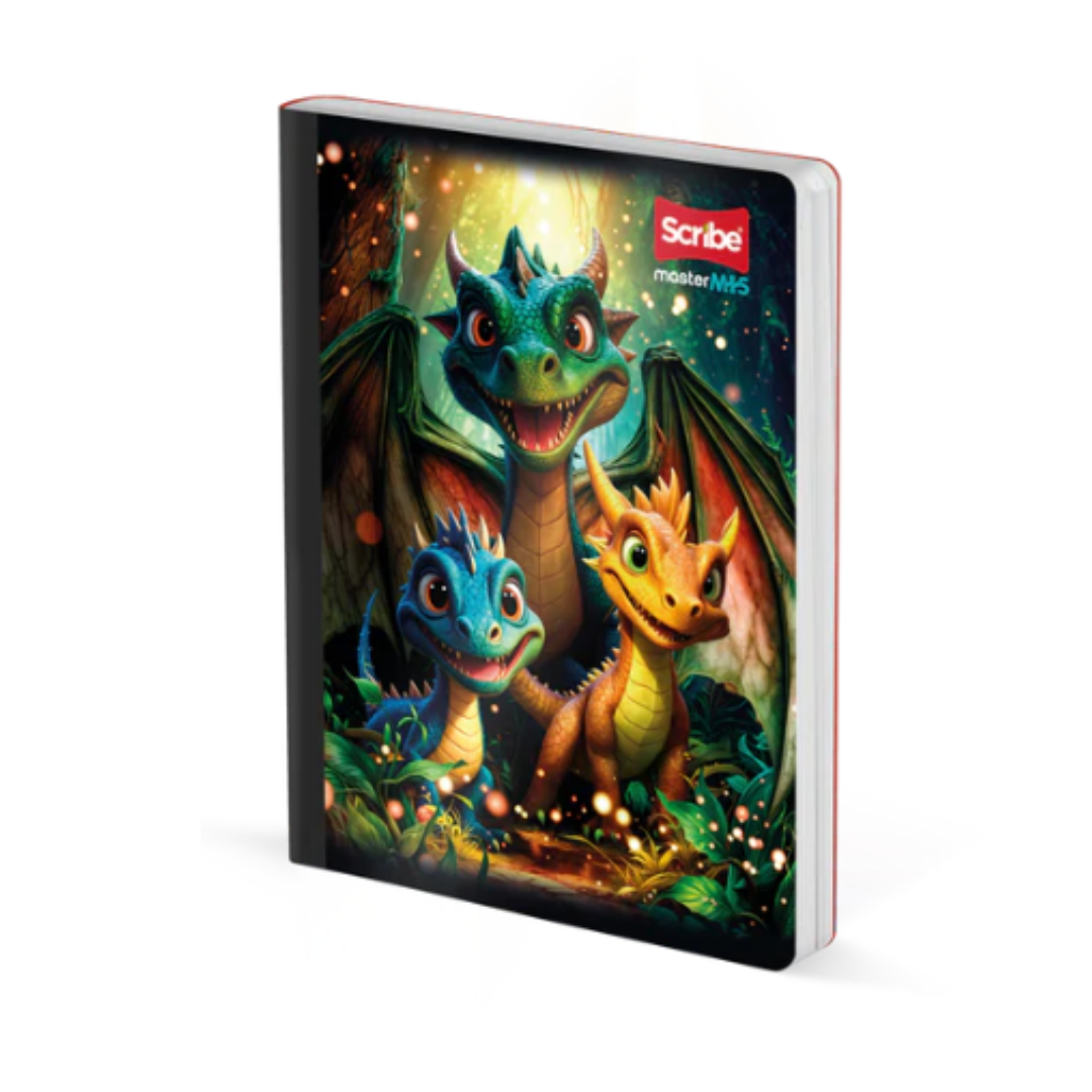 School Notebook with Stickers - Scribe Dragon Design