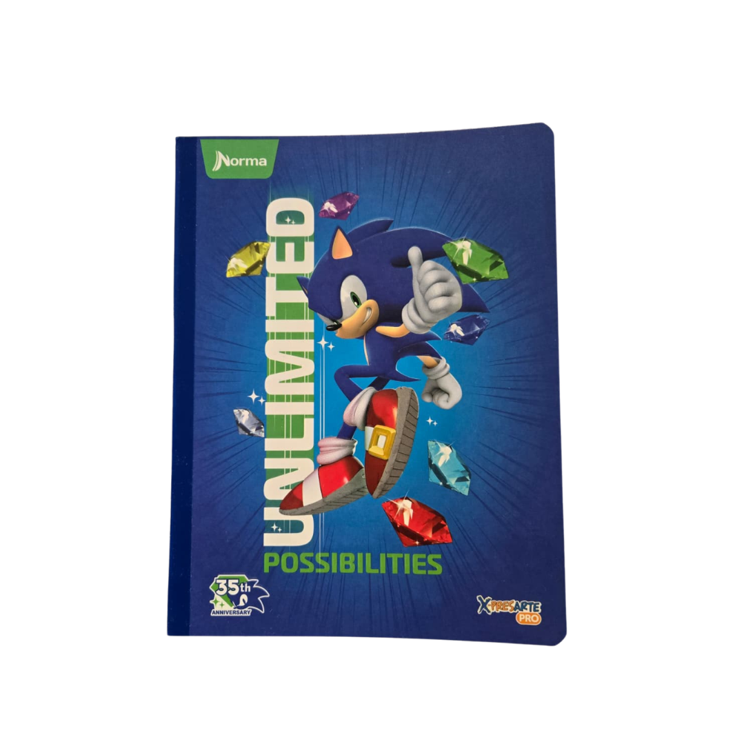 Composition Notebook for Boys with Stickers. NORMA - Sonic-Edition