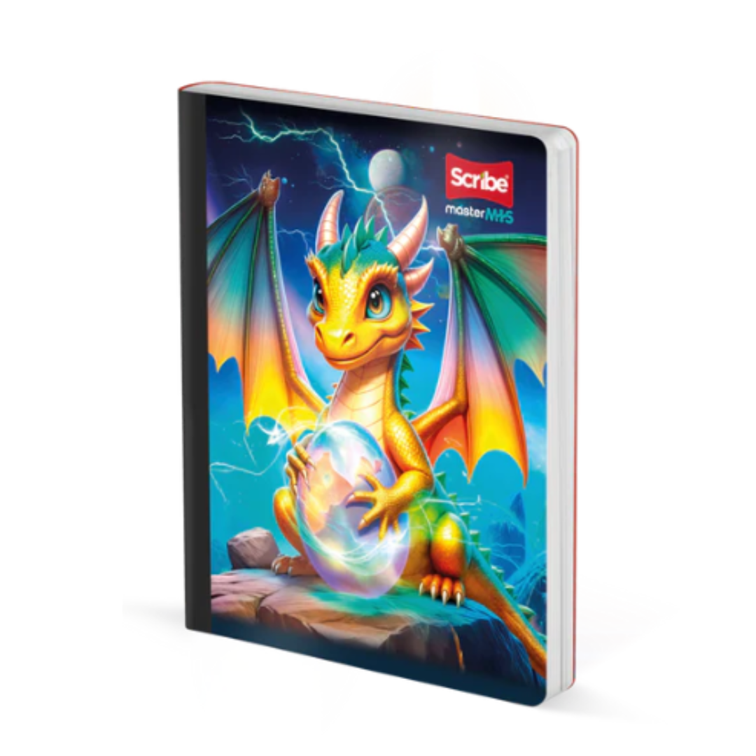 School Notebook with Stickers - Scribe Dragon Design