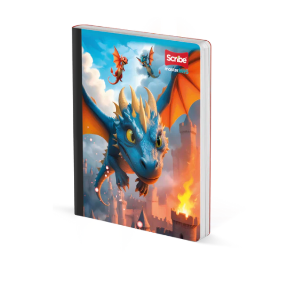 School Notebook with Stickers - Scribe Dragon Design