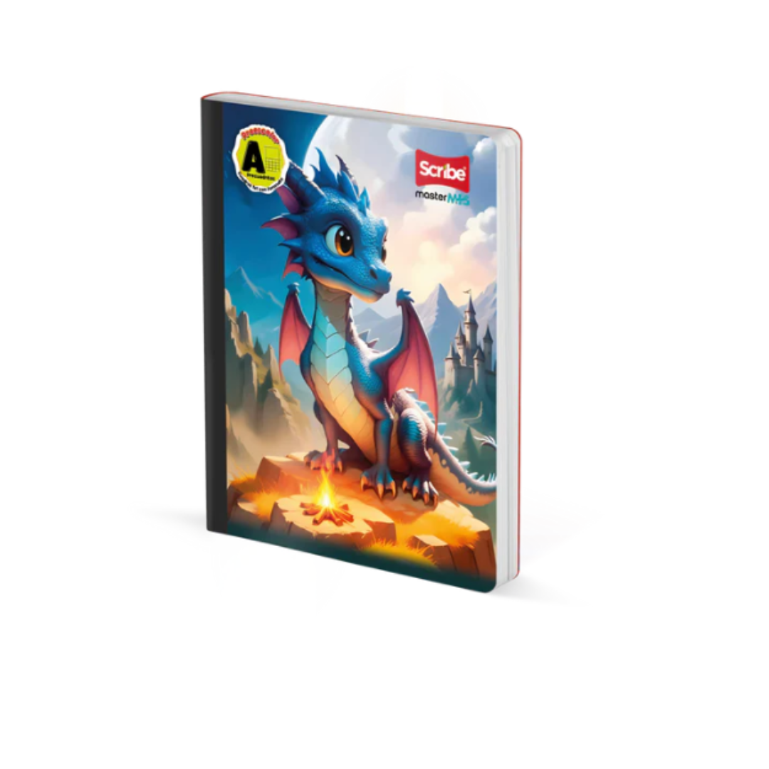 School Notebook with Stickers - Scribe Dragon Design