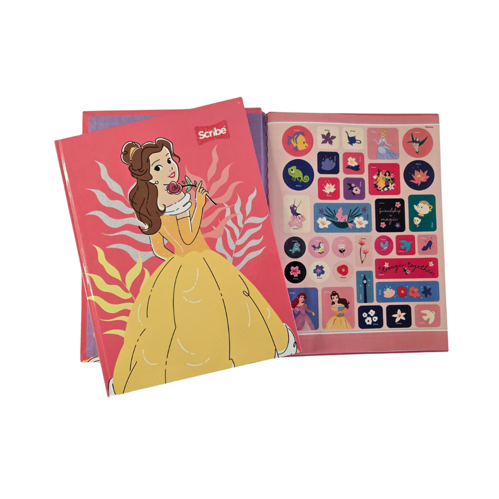 Hardcover Notebook for Girls with Stickers. Scribe - Princess Design