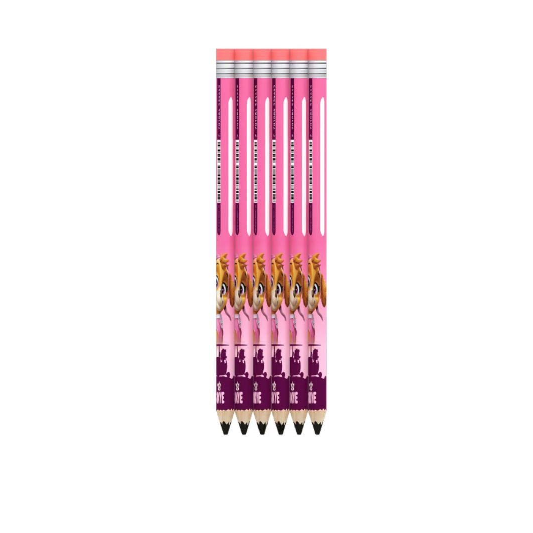 Primavera Kids Character HB Triangular Pencils with Sharpener – 6 Pack