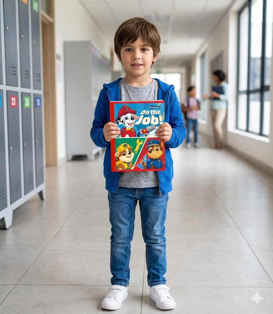 Composition Notebook for Boys with Stickers. Primavera - Paw Patrol