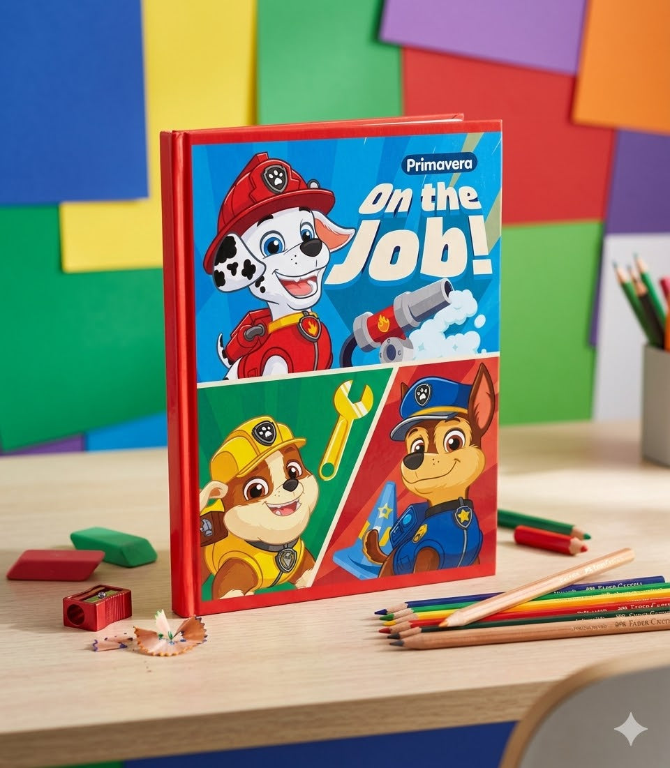 Composition Notebook for Boys with Stickers. Primavera - Paw Patrol